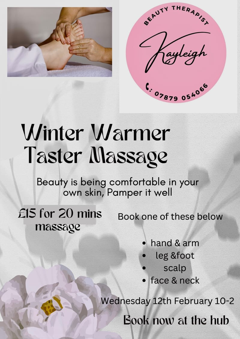 Winter warmer massage taster