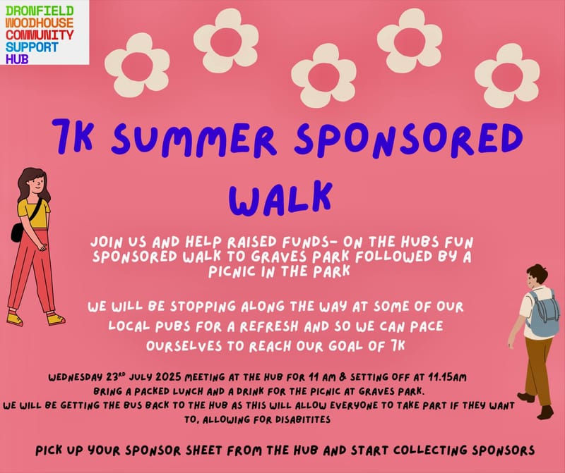 7 k Hub sponsored walk to Graves Park followed by a picnic in the park