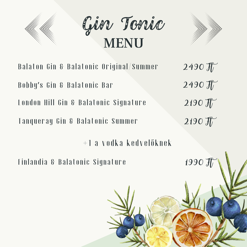 Gin Tonic Menü