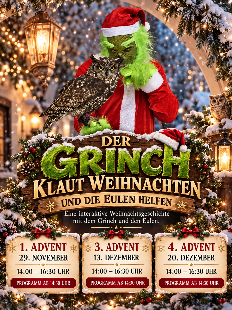 Der Grinch klaut Weihnachten und die Eulen helfen! Eine interaktive Weihnachtsgeschichte für die ganze Familie