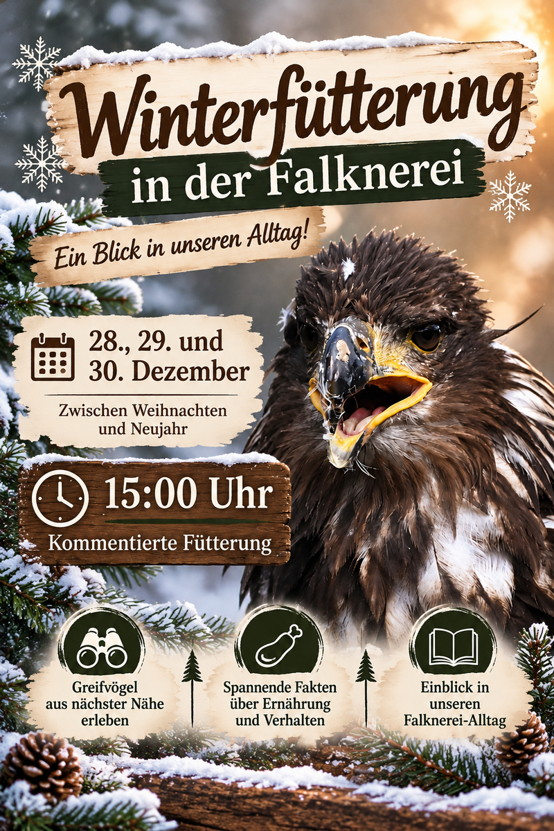 Winterfütterung in der Falknerei