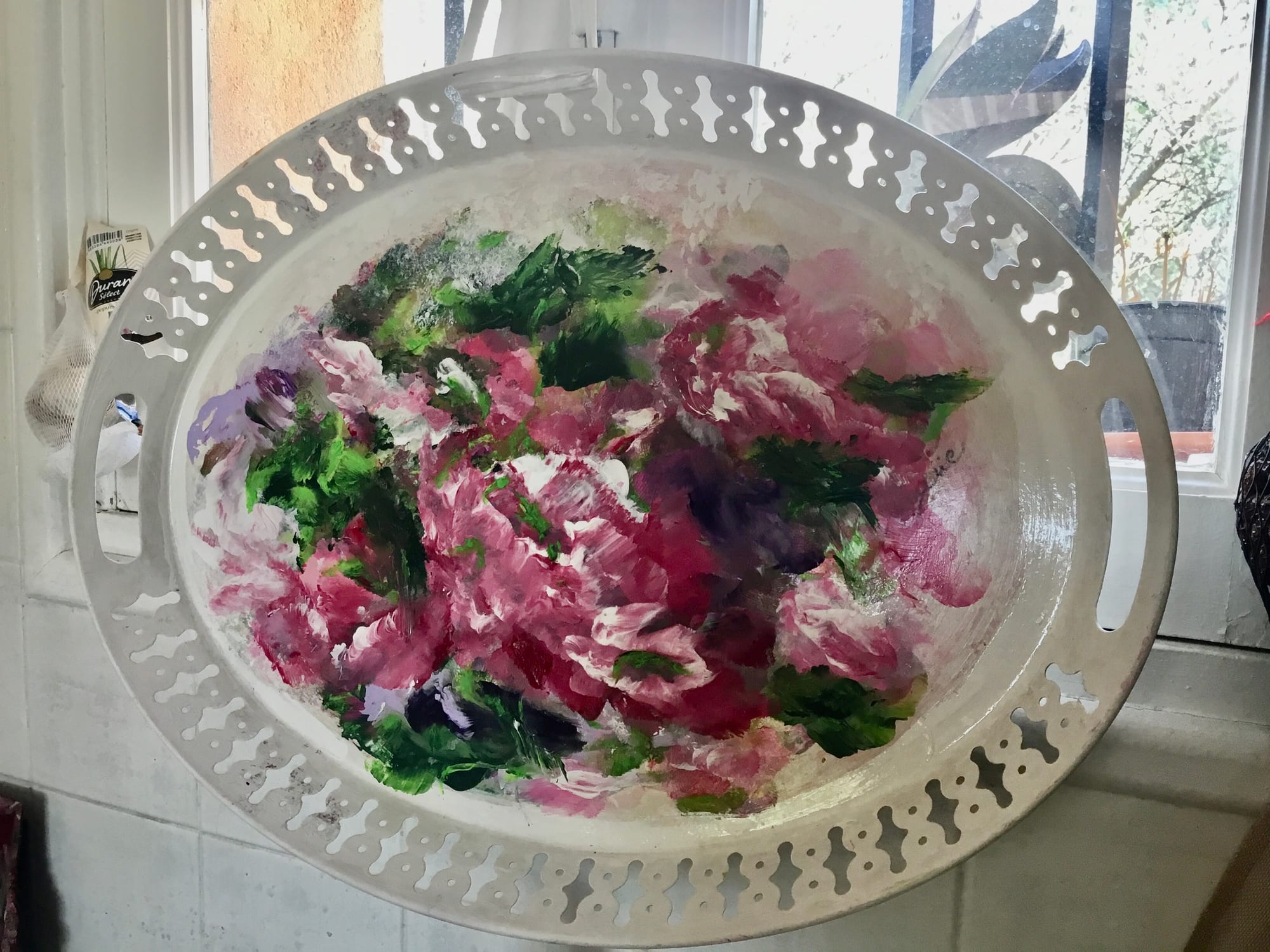 N° 702 plateaux fleurie ovale (primée à New york)