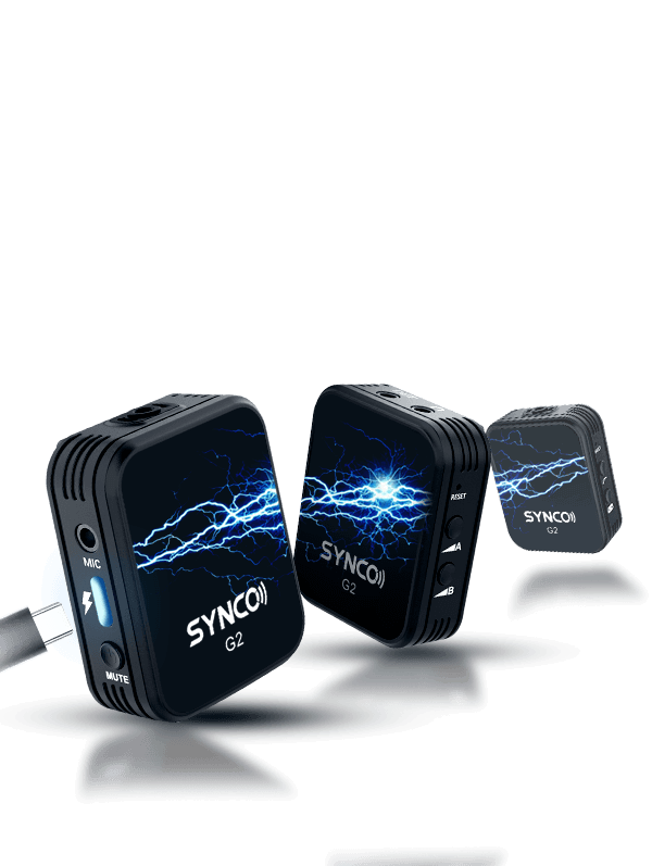 SYNCO G2(A2) can be charged at the same time with the 3-in-1 charging cable.