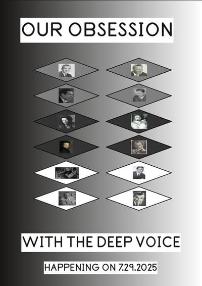 A Collage Version of Our Obsession With The Deep Voice Poster