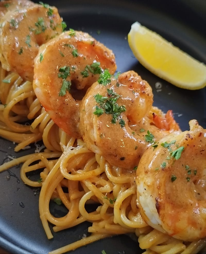 Spaghetti Shrimp with Cream Marinara  Sauce