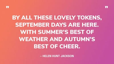 BACK TO WORK and SCHOOL - Autumn is upon us.