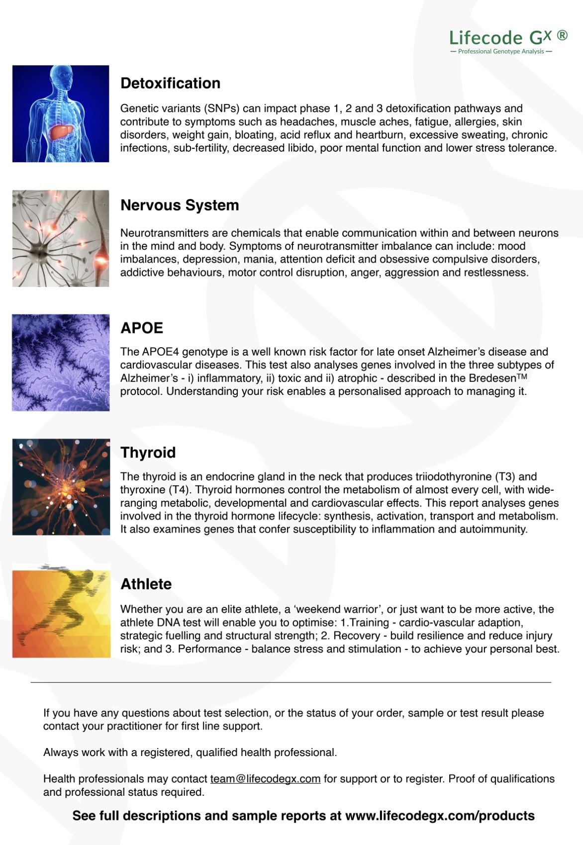 Lifecode GX DNA tests