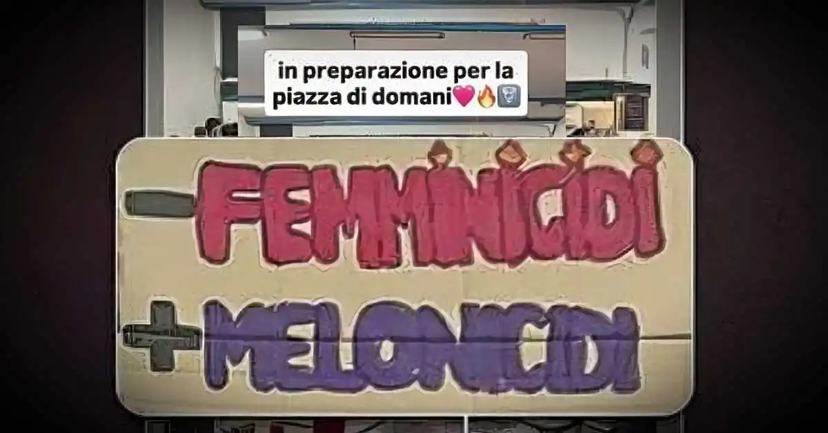 “-Femminicidi +Melonicidi”: lo slogan choc delle femministe contro il Presidente del Consiglio