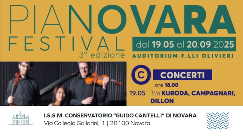 Conservatorio Cantelli di Novara - PIANOVARA FESTIVAL: CONCERTO INAUGURALE LUNEDÌ 19 MAGGIO – AUDITORIUM – ORE 18.00