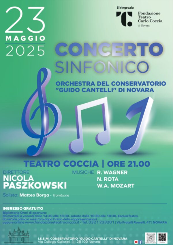 Conservatorio di Novara - CONCERTO ORCHESTRA SINFONICA DEL CONSERVATORIO