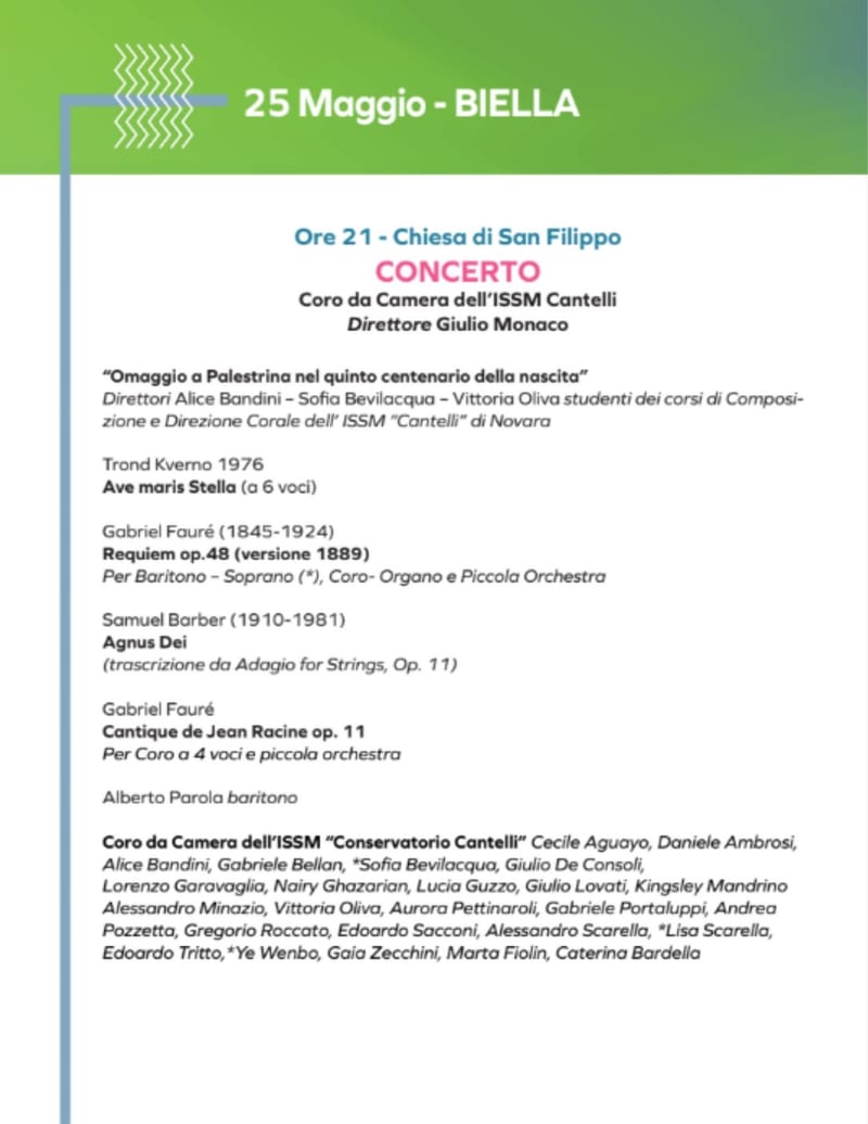 Conservatorio di Novara - FESTIVAL CORALE: CONCERTO