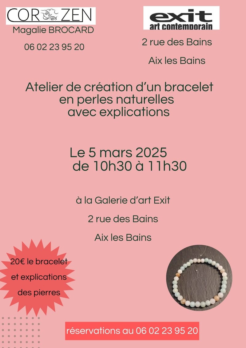 ATELIER DE CREATION D'UN BRACELET EN PERLES NATURELLES