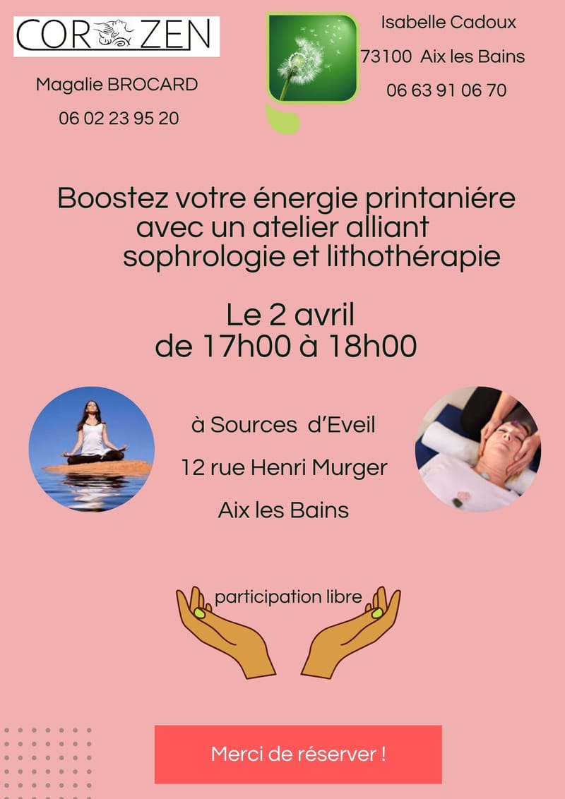 "Énergie du Printemps" en soprologie et lithothérapie peut être une belle manière de se reconnecter à l'énergie de cette saison, qui symbolise le renouveau, la vitalité.