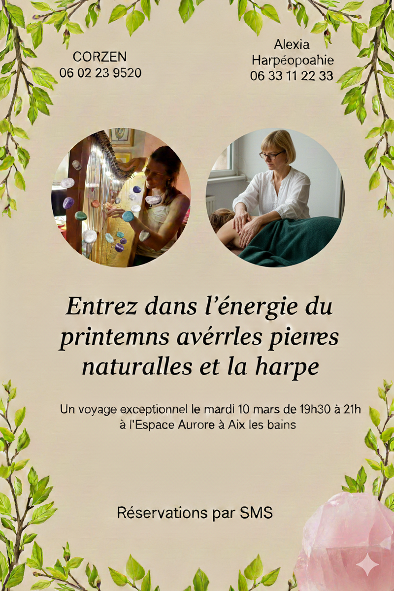 VOYAGE LITHOTHERAPIE ET HARPE