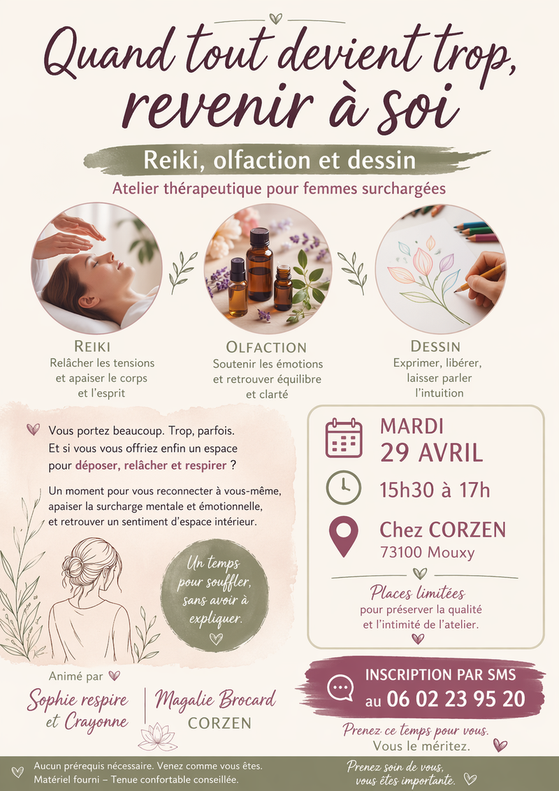 Séance détente avec le reiki, les huiles essentielles et le dessin Zen