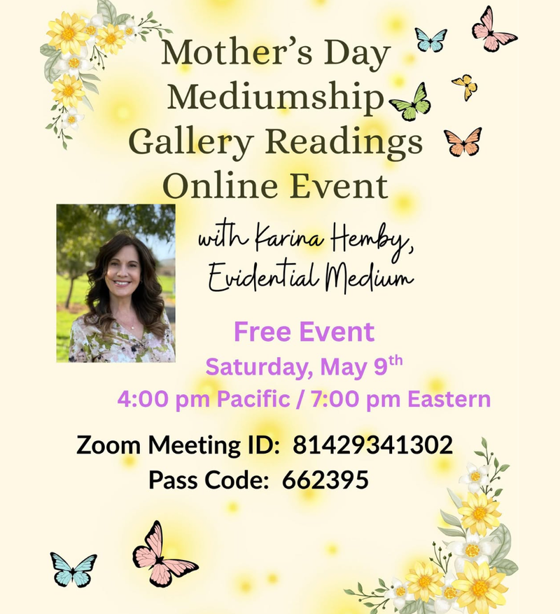 Mother's Day Mediumship Demonstration Online with Karina Hemby