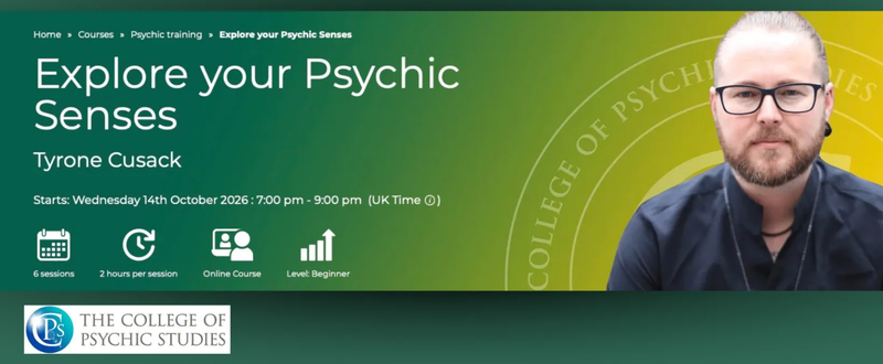 6-Wk Course: Explore Your Psychic Senses with Tyrone Cusack