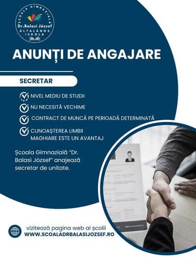ANUNȚ DE ANGAJARE