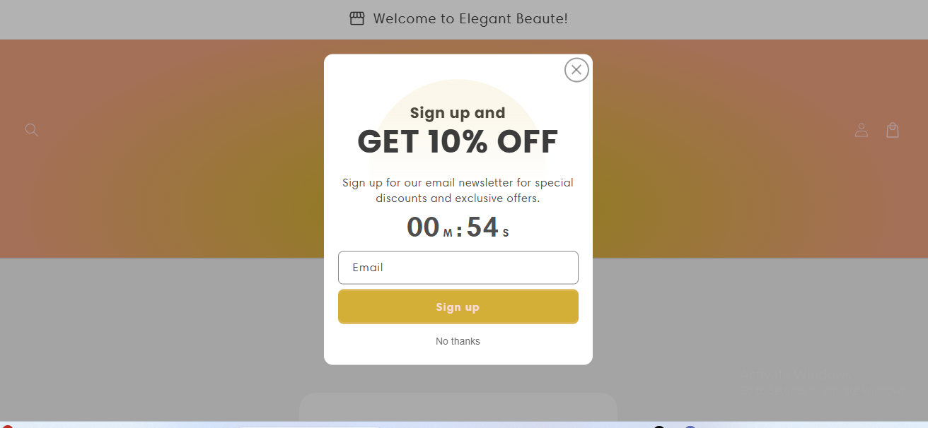 Elegant Beaute Shopify Store Design Project