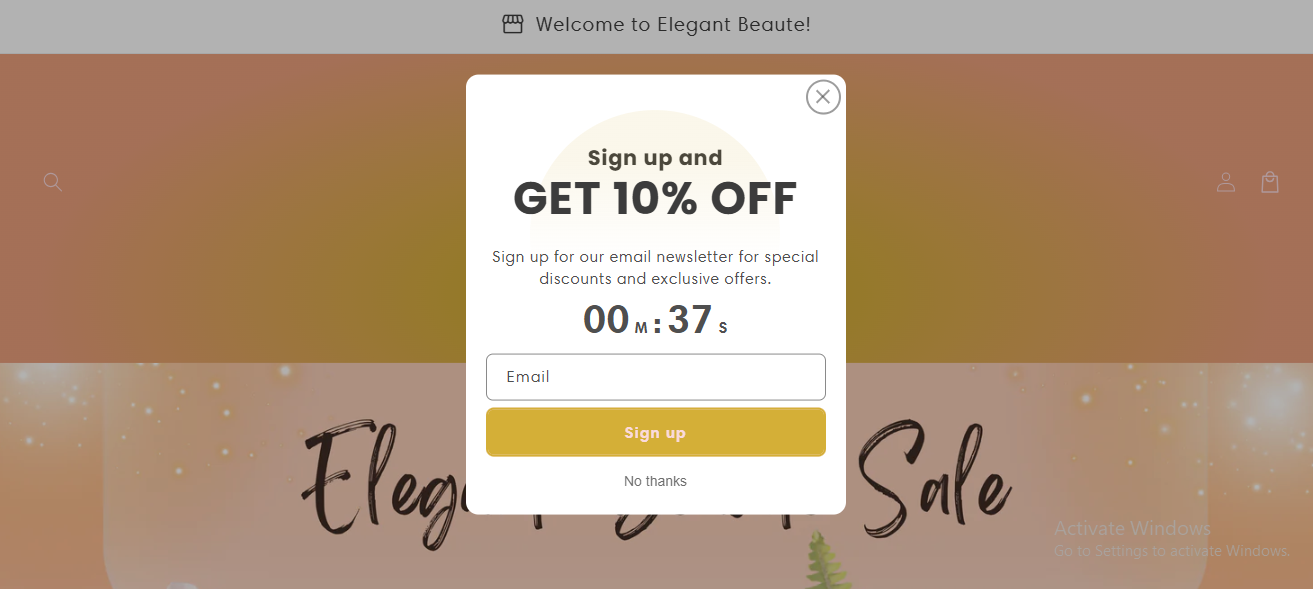 Elegant Beaute Shopify Store Design Project
