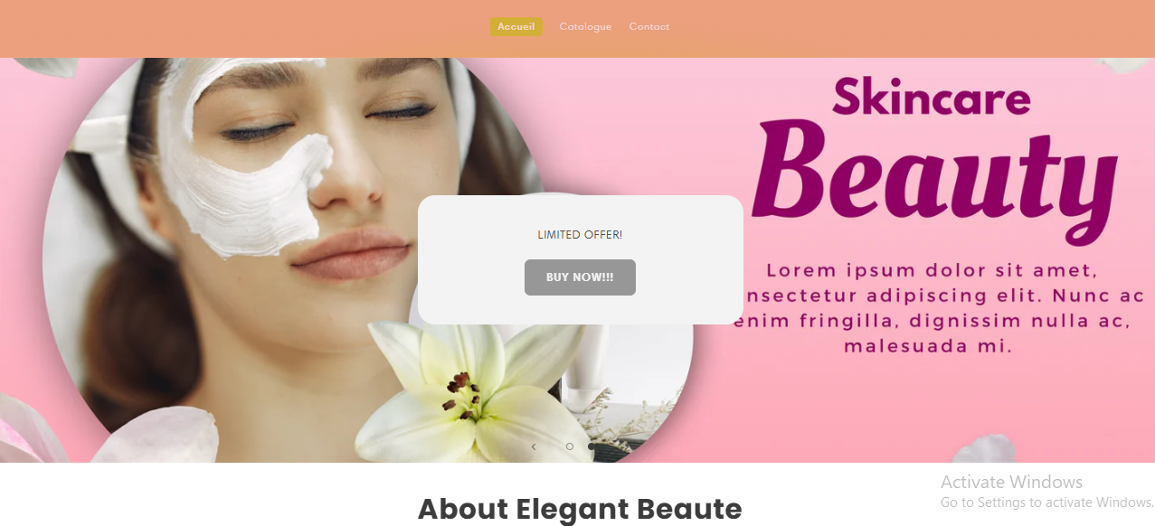 Elegant Beaute Shopify Store Design Project