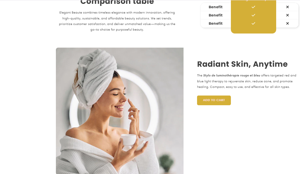 Elegant Beaute Shopify Store Design Project