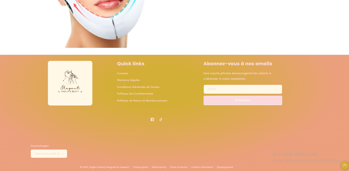 Elegant Beaute Shopify Store Design Project