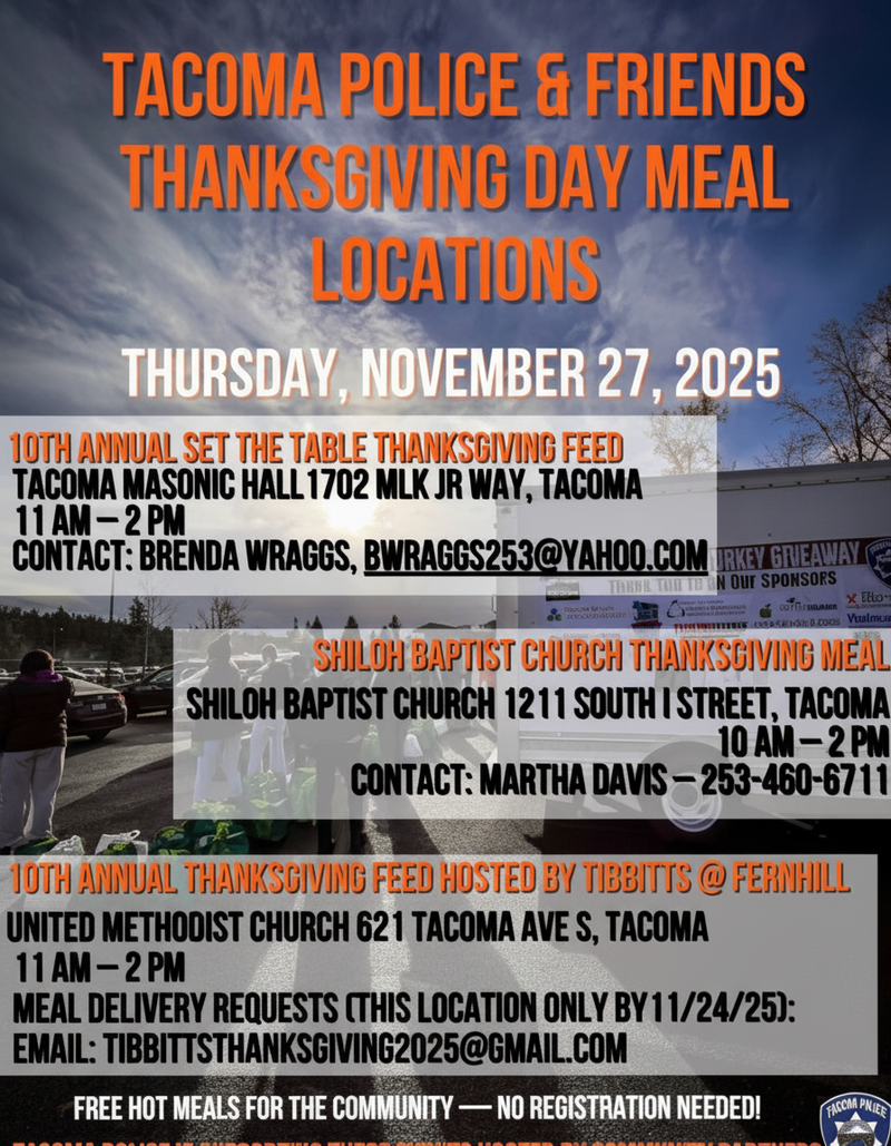 Tacoma Police & Friends Thanksgiving Day Meal
