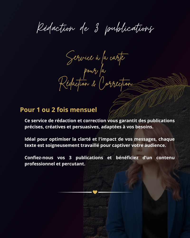 Rédaction & Correction - Pour 3 Publications