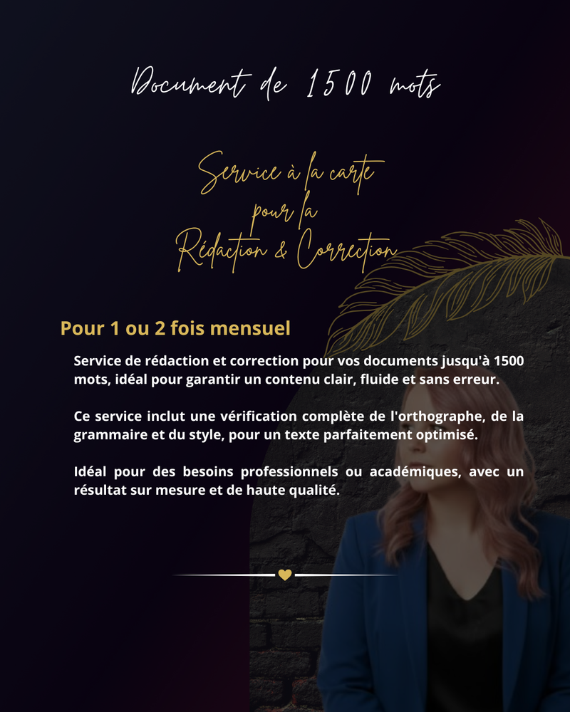 Rédaction & Correction - Document de 1 500 mots
