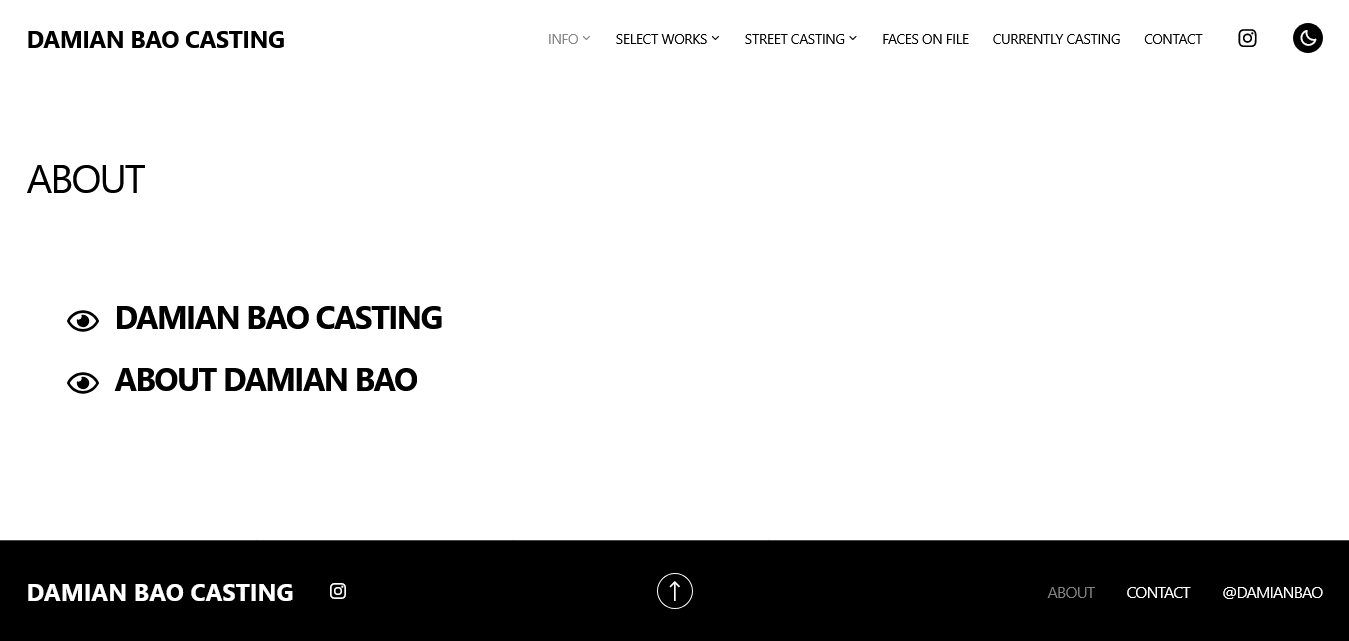 Damian Bao Casting | Damian Bao