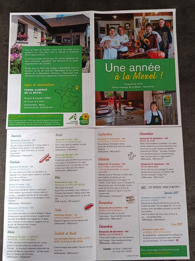 Repas animé, ferme auberge Mexel