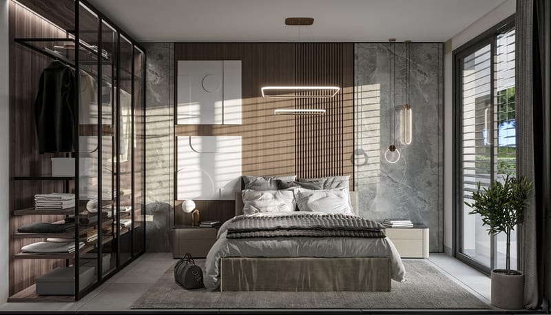 Exterior and interior of the villa