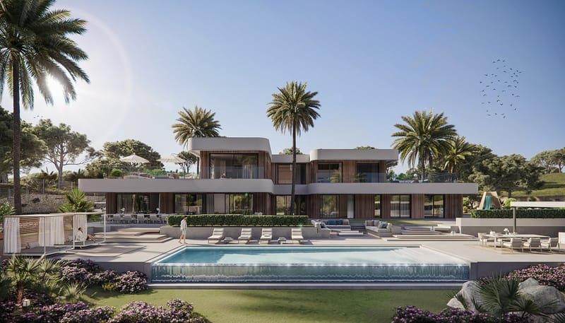 Exterior and interior of the villa