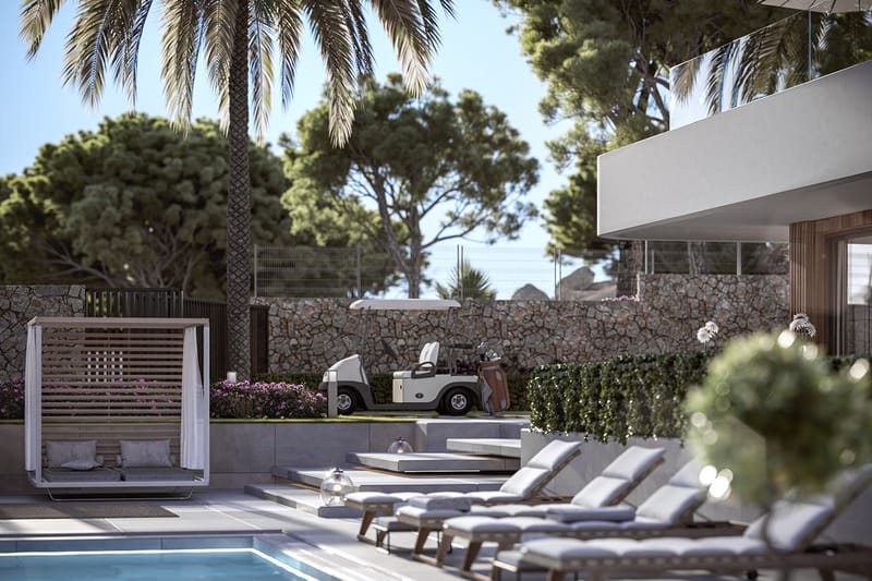 Exterior and interior of the villa