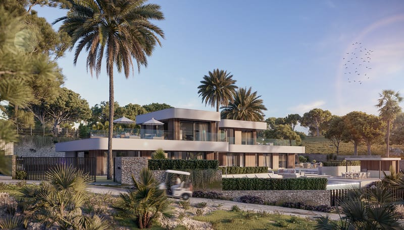 Exterior and interior of the villa