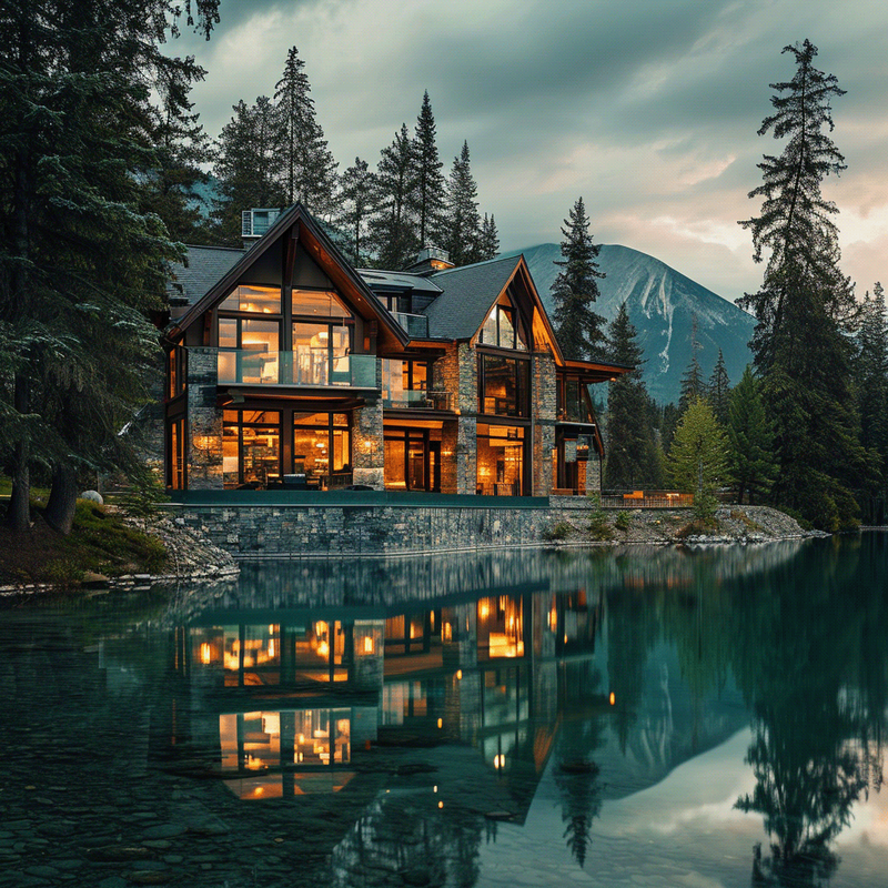Lakehouse in heart of nature
