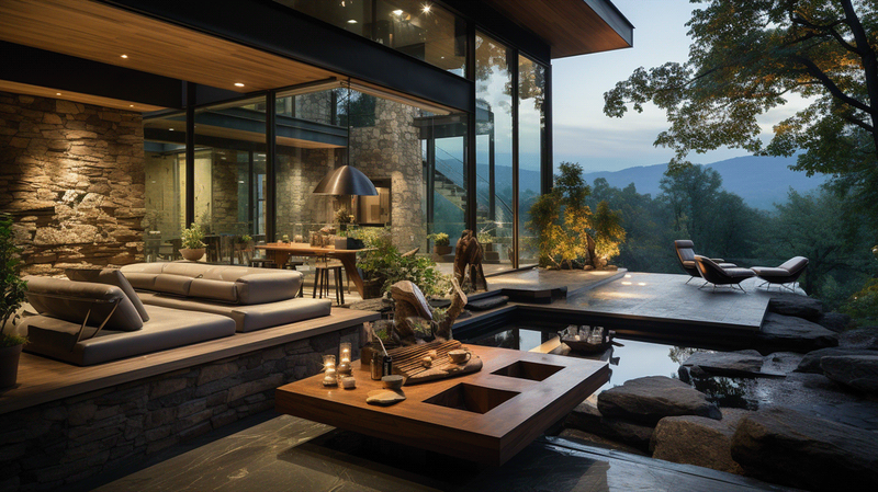 Modern interior of the villa