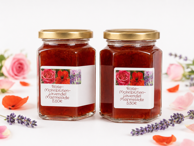 Rose-Mohn-Lavendel-Marmelade