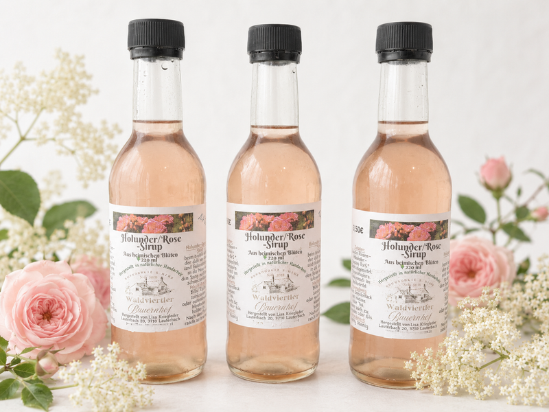 Rose-Holunder-Sirup
