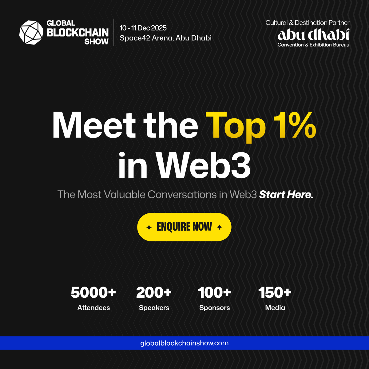 Block your dates for The Global Blockchain Show 2025 hosted by VAP Group in Abu Dhabi