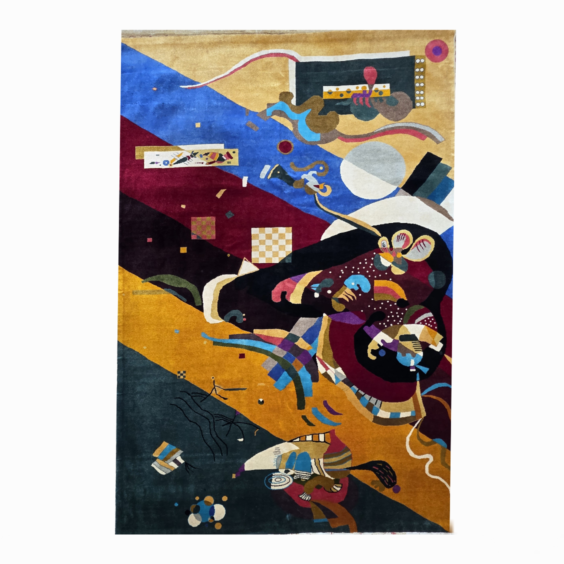 Tapis d’après Kandinsky Composition IX 1936, laine nouée main – vue de face