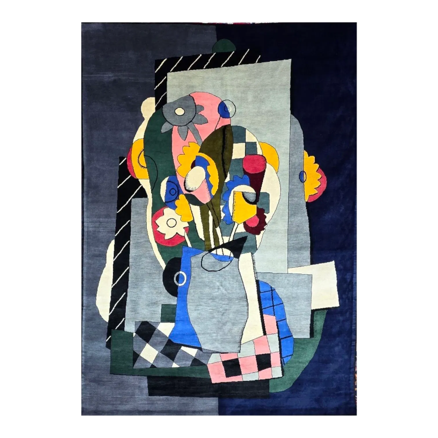 Tapis d’après Georges Valmier Vase de Fleurs 1925 noué à la main en laine mérinos sur coton dimensions 260 x 190 cm