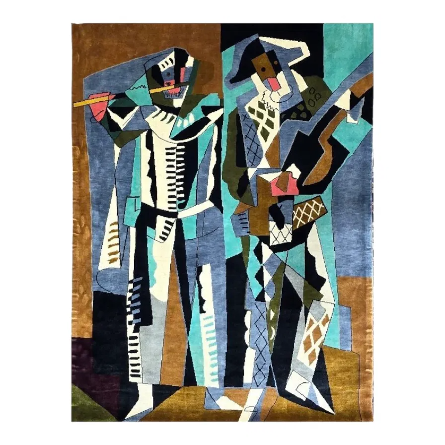 Tapis d’après Gino Severini Commedia dell’Arte 1958 noué à la main en laine mérinos sur coton dimensions 200 x 150 cm