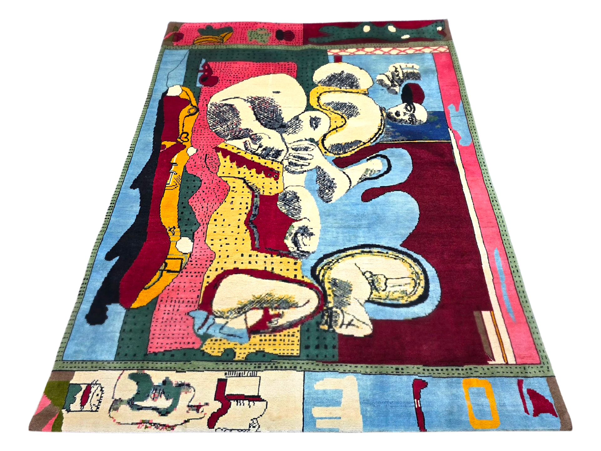 Tapis d’après Le Corbusier Deux Femmes étendues noué à la main en laine et soie sur coton dimensions 250 x 190 cm 98 x 75 in