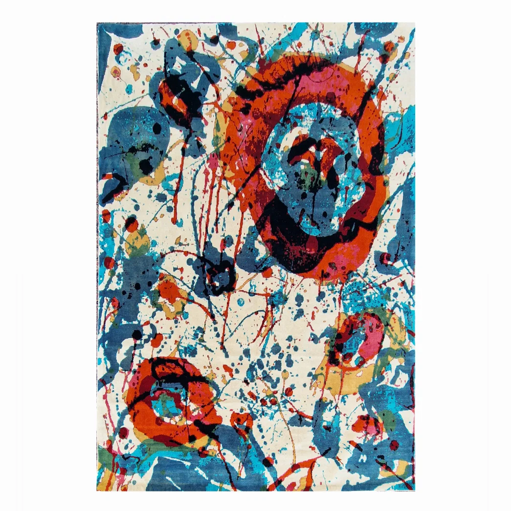 Tapis Sam Francis Untitled d’après noué à la main en laine soyeuse sur coton dimensions 200 x 300 cm 79 x 118 in