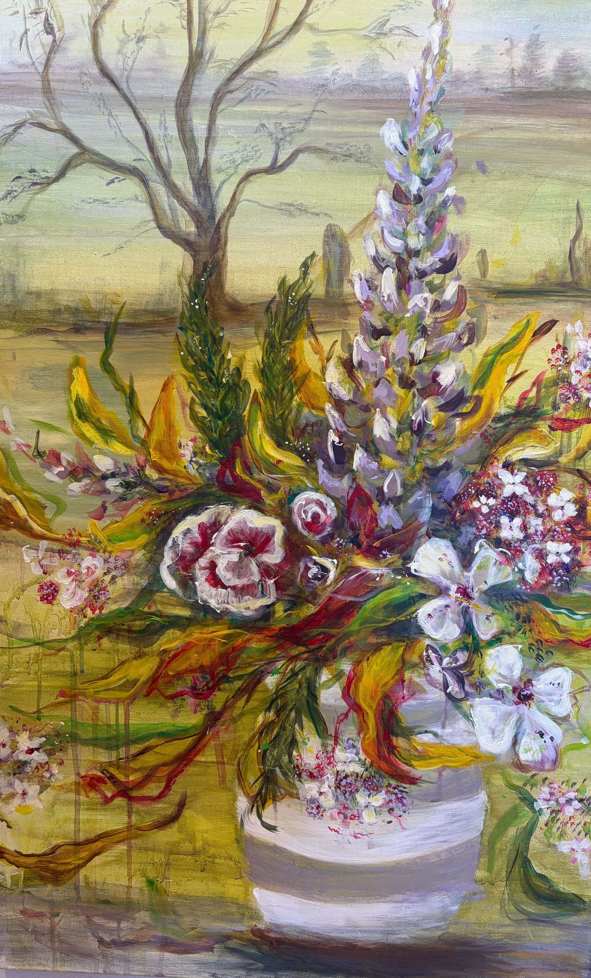 Lupins in a vase 60x80