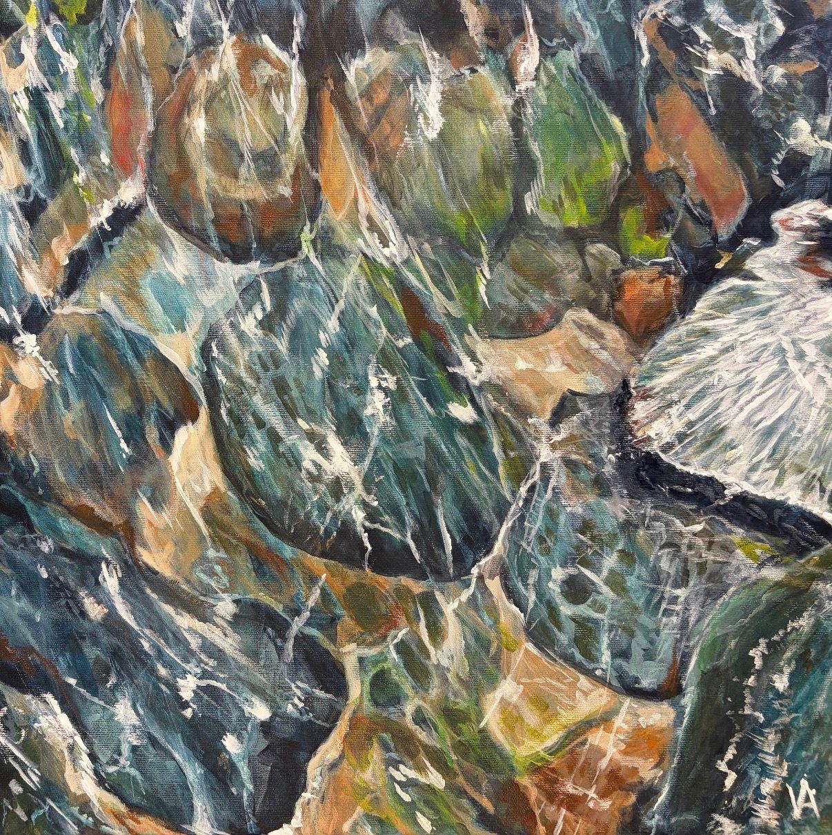 Stone under water 40x40
