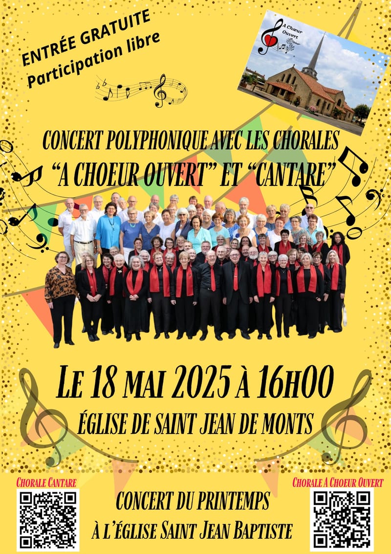 Concert à Saint jean de Monts avec la Chorale CANTARE des Achards
