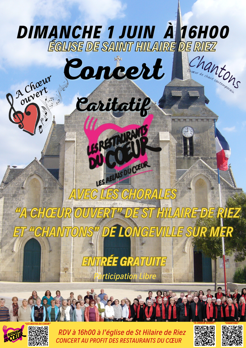 Concert à Saint hilaire de Riez avec la Chorale "Chantons" de Longeville sur Mer